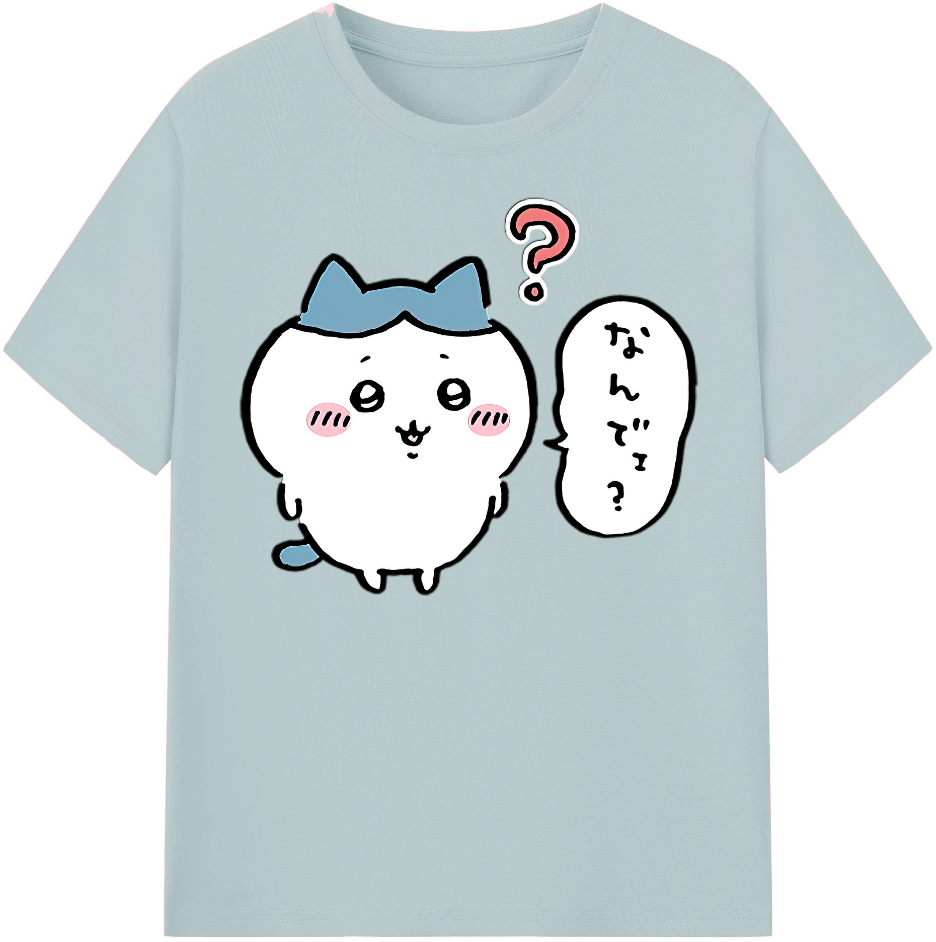 （画像用） ちいかわ ハチワレ Chii-kawa hachiware 綿100％半袖Tシャツ（フロントプリント）